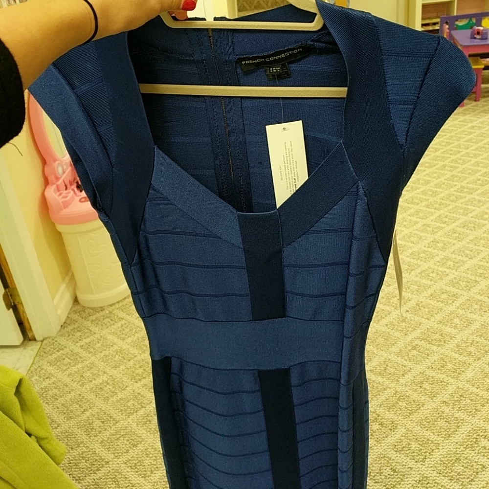 Royal bluw french Connection body con dress NWT